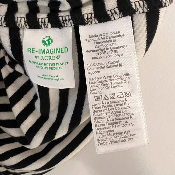 J. Crew Perfect-fit Squareneck T-shirt in Navy Stripe, Size - Picture 7 of 8